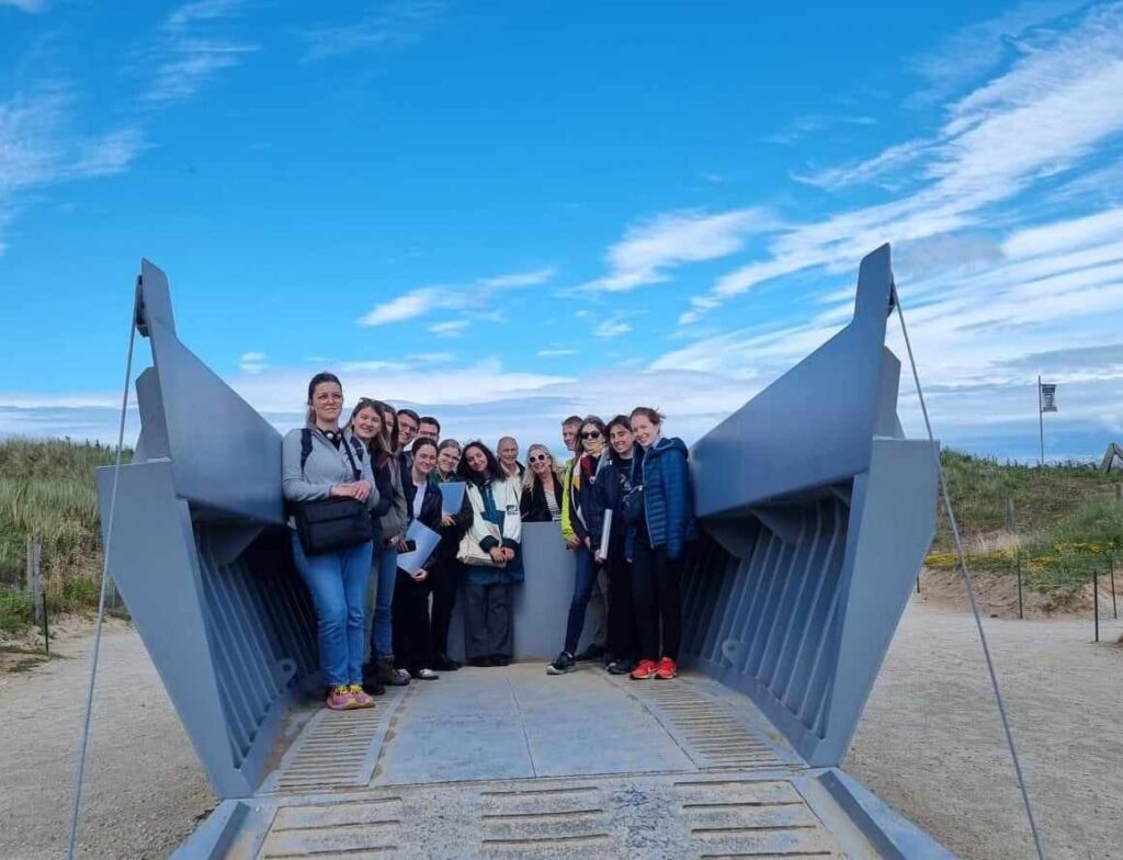 Tour testimonial in a picture. Utah Beach visitation with the Konrad Adenauer Foundation