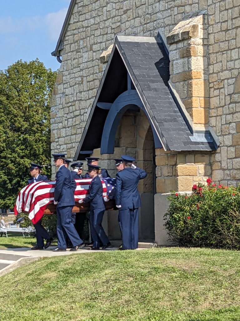 Photo shows the reburial of Capt. Hamilton Coolidge, 94th Aero Squadron in September 2024.