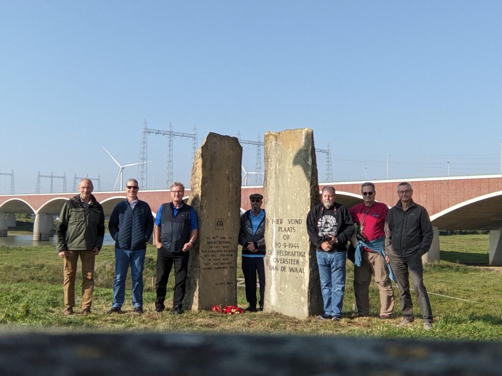 Bespoke battlefield tour participants at a Market-Garden Memorial in Nijmegen, Netherlands