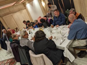 Dinner gives tour participants the chance to discuss their experiences of the day.