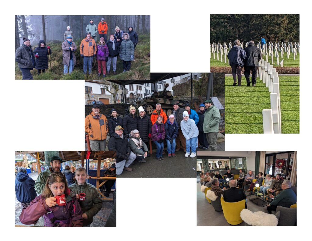 Photo montage of our 2024 Battle of the Bulge Tour